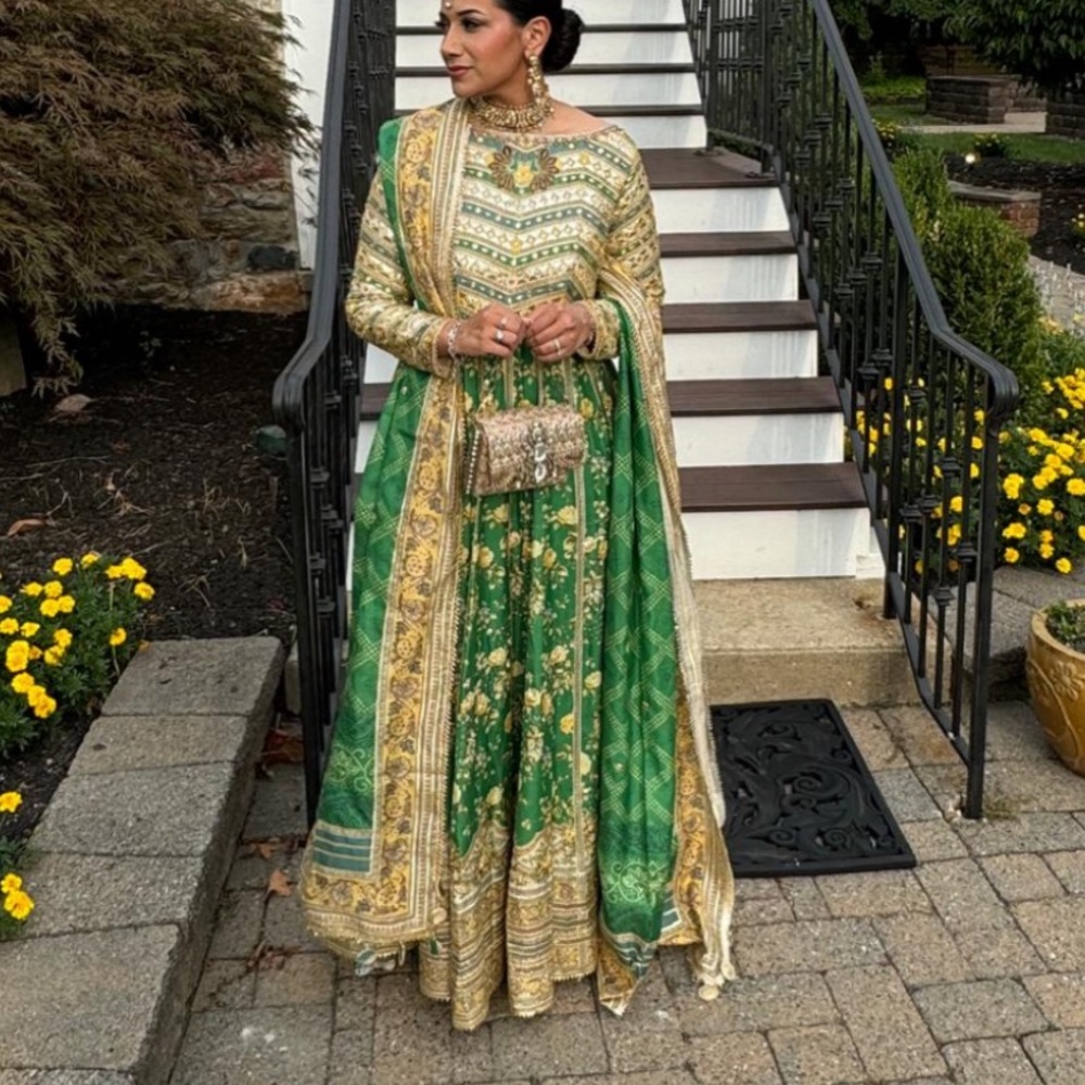 Green and Gold Traditional Outfit